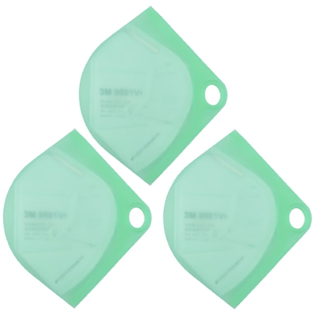 Bolsa de almacenamiento de mascarilla de silicona, estuche de almacenamiento impermeable de 3 piezas