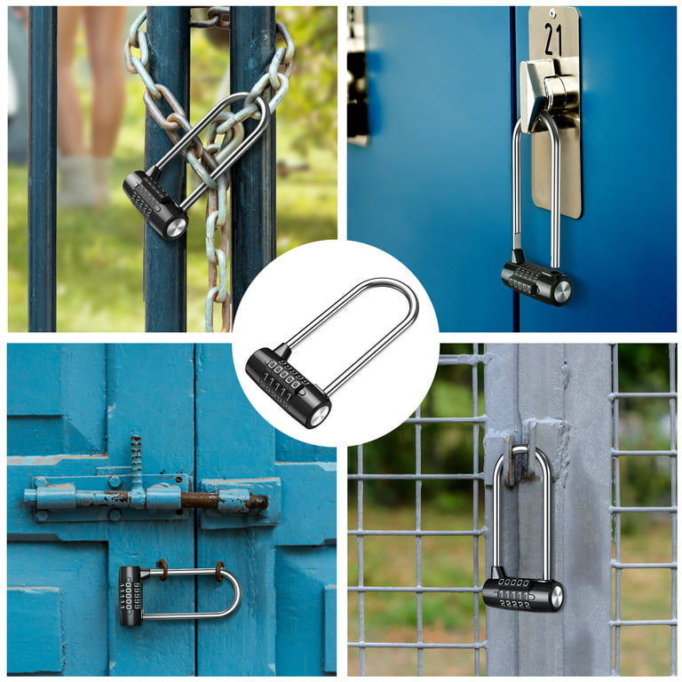 Oria Combination Lock Beam Locker Cabinet Door Handles Combination Padlock, Black