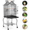thumbnail image 5 of Alden Design 57" Rolling Metal Parrot Cage Bird with Open Top, Black, 5 of 11