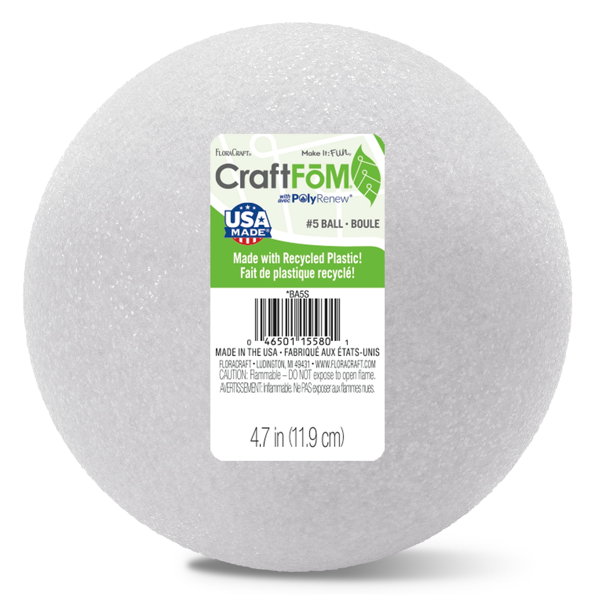 FloraCraft Foam Ball White, 5", 24 Pack