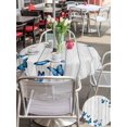 thumbnail image 5 of Outdoor Tablecloth with Umbrella Hole for Patio/Picnic/Party/Camping, Blue Butterfly Waterproof Table Cloth Round Cover Washable, Farmhouse Country Animals Wooden Grain (Dia 54"), 5 of 8