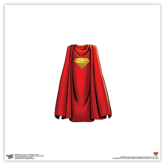 Gallery Pops DC Comics Superman - Cape Wall Art, Unframed Version, 12" x 12"