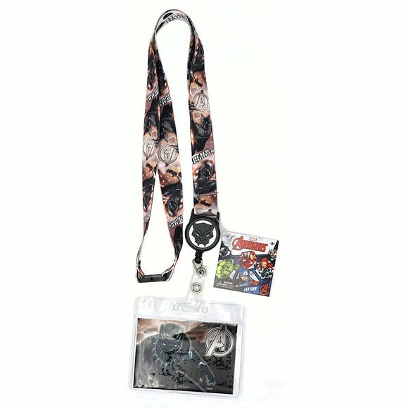 Marvel Avengers Lanière Black Panther avec Porte-Cartes Rétractable