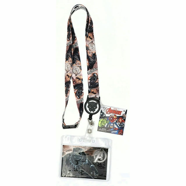 Marvel Avengers Lanière Black Panther avec Porte-Cartes Rétractable