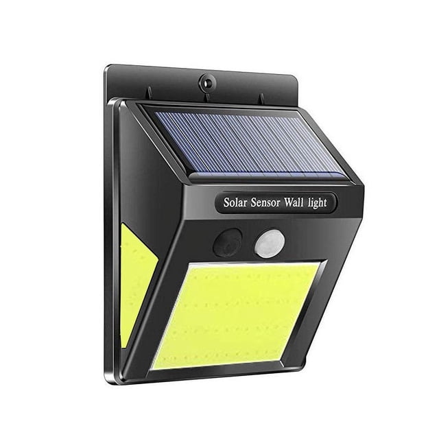 60 COB Outdoor Solar Light Waterproof Garden Smart IR Sensor Wall Mount Lamp Courtyard Fence Pathway Lamp