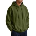 thumbnail image 5 of Fleece Big and Tall Hoodies for Men Blank Fleece Lined Running Men's Sweatshirts Long Sleeve Drawstring Hood with Pocket Army Green 2XL, 5 of 6