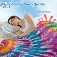 thumbnail image 3 of Colorful Cooling Blanket, Lightweight Breathable Summer Throw Blanket with Double Sided Cold Effect,Ethnic Modern Abstract Watercolor Tie-Dye Picnic Beach Blankets Bed Sheet for Hot Sleepers 30"x40", 3 of 8
