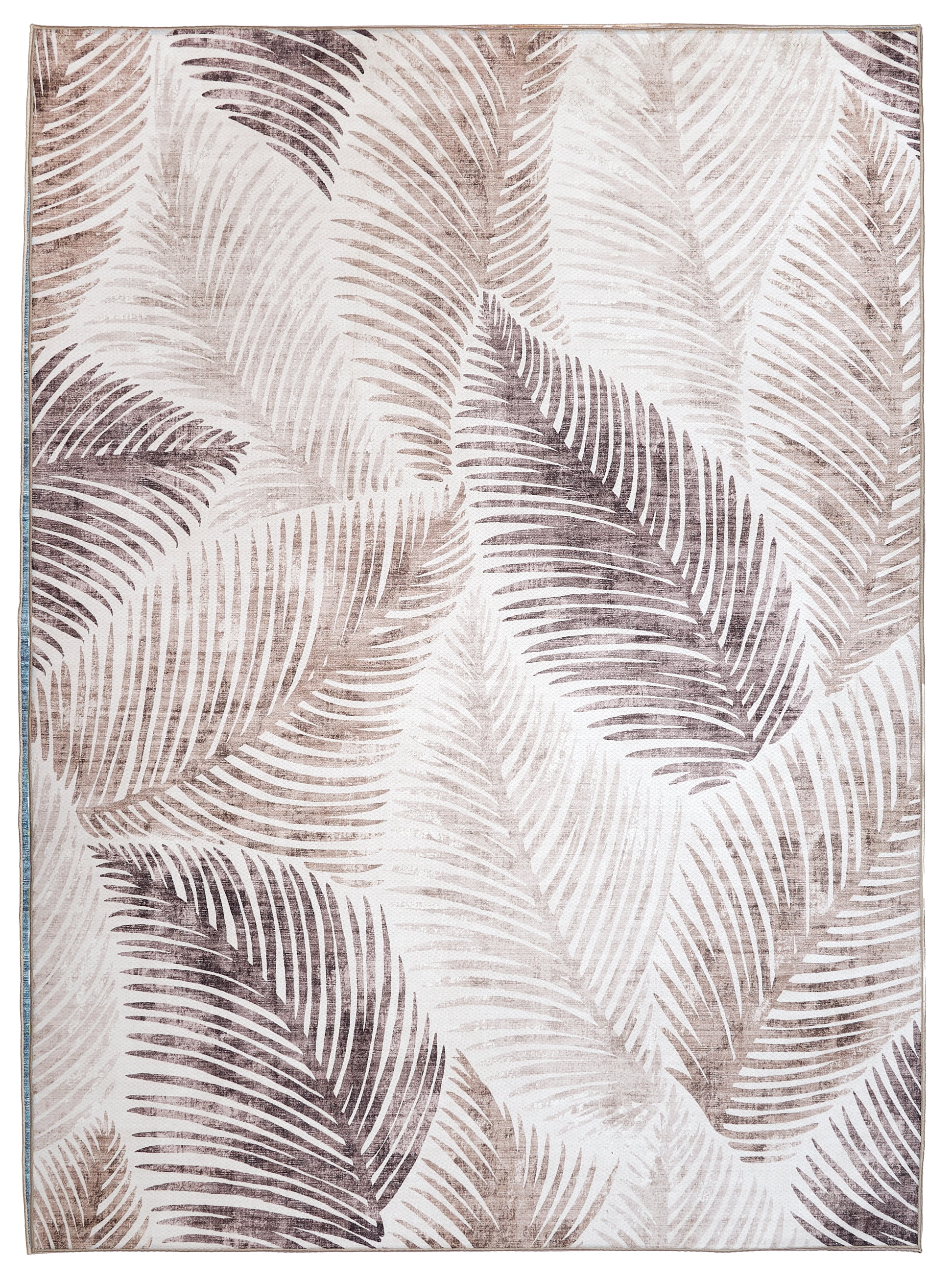 ReaLife Machine Washable Indoor Outdoor - Mat Rug Foldable Printed Thin Lightweight Cushioned Fade Resistant Patio Deck Dock Porch Pool Balcony Camping - Zoey - Beige 6' x 9'