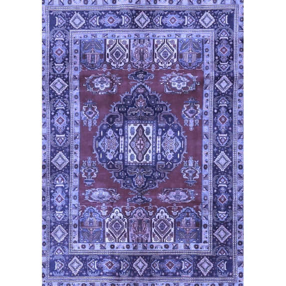 Ahgly Company Indoor Rectangle Persian Blue Traditional Area Rugs, 5' x 7'