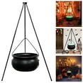 thumbnail image 2 of Tripod Jar-Halloween Decorations-Halloween Decor Outdoor Large Cauldron On Tripod Outdoor Decorations with Green Light Black Plastic Bowl Candy Bucket for Halloween Indoor Porch Outdoor, 2 of 4