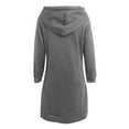 thumbnail image 5 of Outfmvch Hoodies Womens Hoodies Womens Autumn And Winter Loose Solid Long Hooded Dress With Pocket Zip Up Hoodie Women Dark Gray S, 5 of 5
