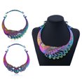 thumbnail image 2 of Collier Déclaration Forme de Dragon Paon à la Mode Collier en Alliage Collier Bavoir pour Femmes, 2 of 10