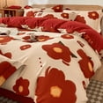 thumbnail image 1 of Juego de cama de algodón lavado de cuatro piezas para boda, ropa de cama para boda, funda de edredón para boda, sábana roja para boda, sábana ajustable, 1 of 5