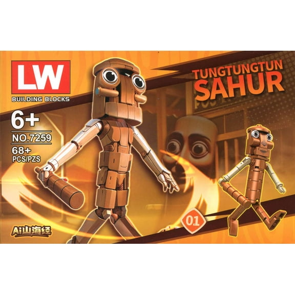 LW Building Blocks Brainrot Tungtungtun Sahur Building Block Set