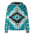 thumbnail image 3 of Women's Western Aztec Ethnic Style Hoodies Sweatshirts Casual Western Cowgirl Rhombus Printed Pullover Tops, 3 of 4