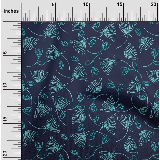 oneOone Viscose Jersey Fabric Leaves & Floral Artistic Print Fabric BTY 60 Inch Wide