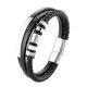 thumbnail image 1 of Elegante pulsera de cuero de tres capas, 18,5 cm, 1 of 2
