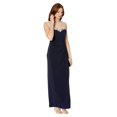 thumbnail image 2 of Alex Evenings Long Sleeveless Side Ruched Dress with Embroidered Sweetheart Illusion Neckline Navy/Nude, 2 of 3