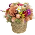 thumbnail image 3 of Northlight Wooden Mixed Floral Artificial Spring Arrangement with Pot - 7", 3 of 6