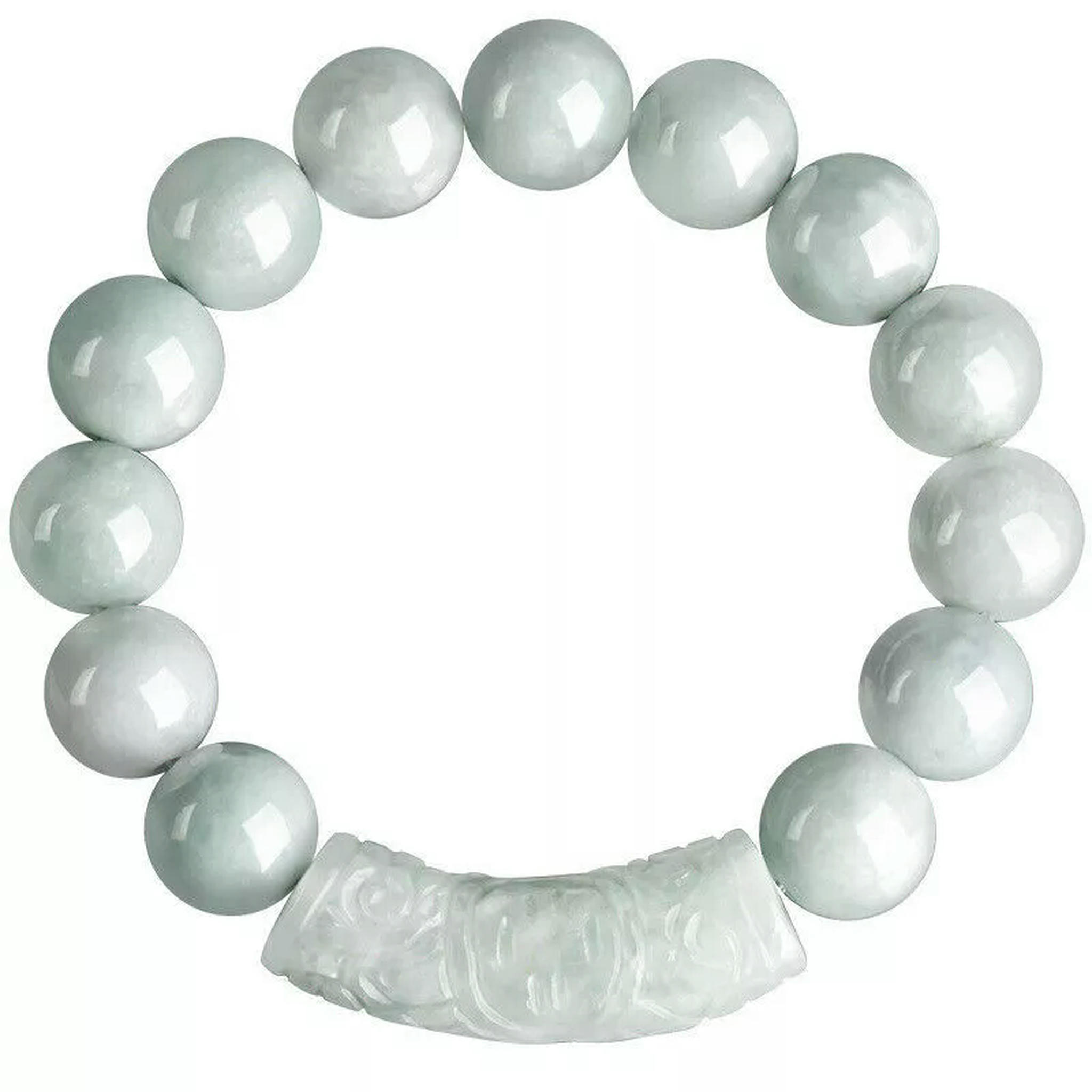 EOEMY Burmese Jadeite Bead Bracelets Natural Luxury Jewelry White Gifts Women Jade