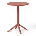 thumbnail image 4 of WestinTrends Playa 23.5" Outdoor Polypropylene Resin Round Patio Bistro Dining Table for 2, Red, 4 of 13