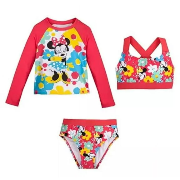 Disney Minnie Mouse Deluxe Swimsuit Set for Girls, Size 9/10