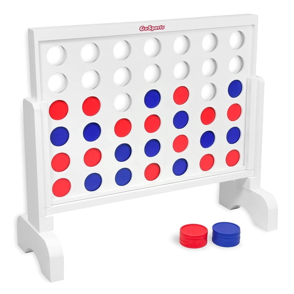 GoSports Giant 4 in a Row 2 Ft Wide Wooden Outdoor Backyard Lawn Game with Case