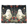 thumbnail image 7 of Yayeee Kitchen Curtains Tier Pair Light Filtering 27"x24" Rod Pocket Short Cafe Window Panel, Happy Ghost, 7 of 7
