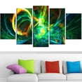 thumbnail image 2 of DESIGN ART Abstract "Fire Green" 4-piece Canvas Art Print 32 in. wide x 16 in. high - 1 Panel, 2 of 5