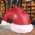 thumbnail image 1 of Gorro de Papá inflable navideño para exteriores, decoración grande con cuerdas resistentes al viento, decoración navideña para césped, patio,, 1 of 8