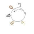 thumbnail image 2 of Delight Jewelry Goldtone Bass Clef Multi-Colored Crystal Love Charm Bracelet, 2 of 5