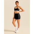 thumbnail image 6 of IBTOM CASTLE Double Layer Workout Sets for Women 2 Piece Sports Bra High Waist Biker Shorts with Pocket Yoga Pialtes Outfits Black, 6 of 7