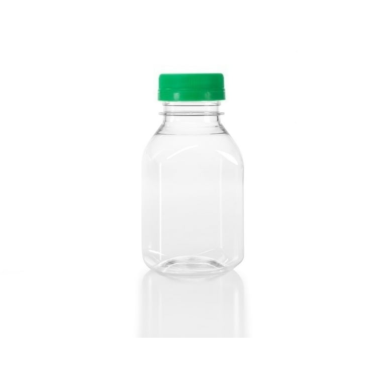 MT Products 8 oz Plastic Juice Bottles with Caps - Set of 12