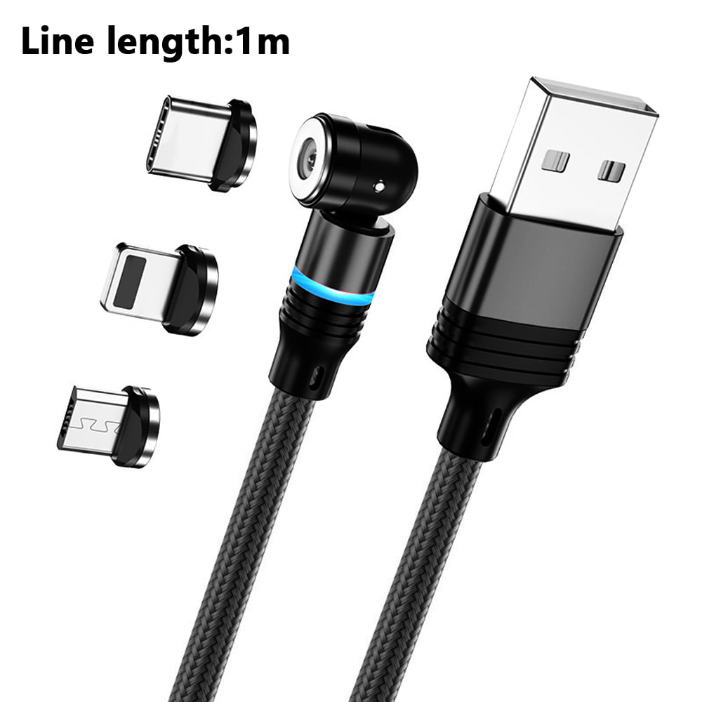 2Pack LED Magnetic Micro USB Type C 3.1 Fast Charging Cable For Samsung Android 