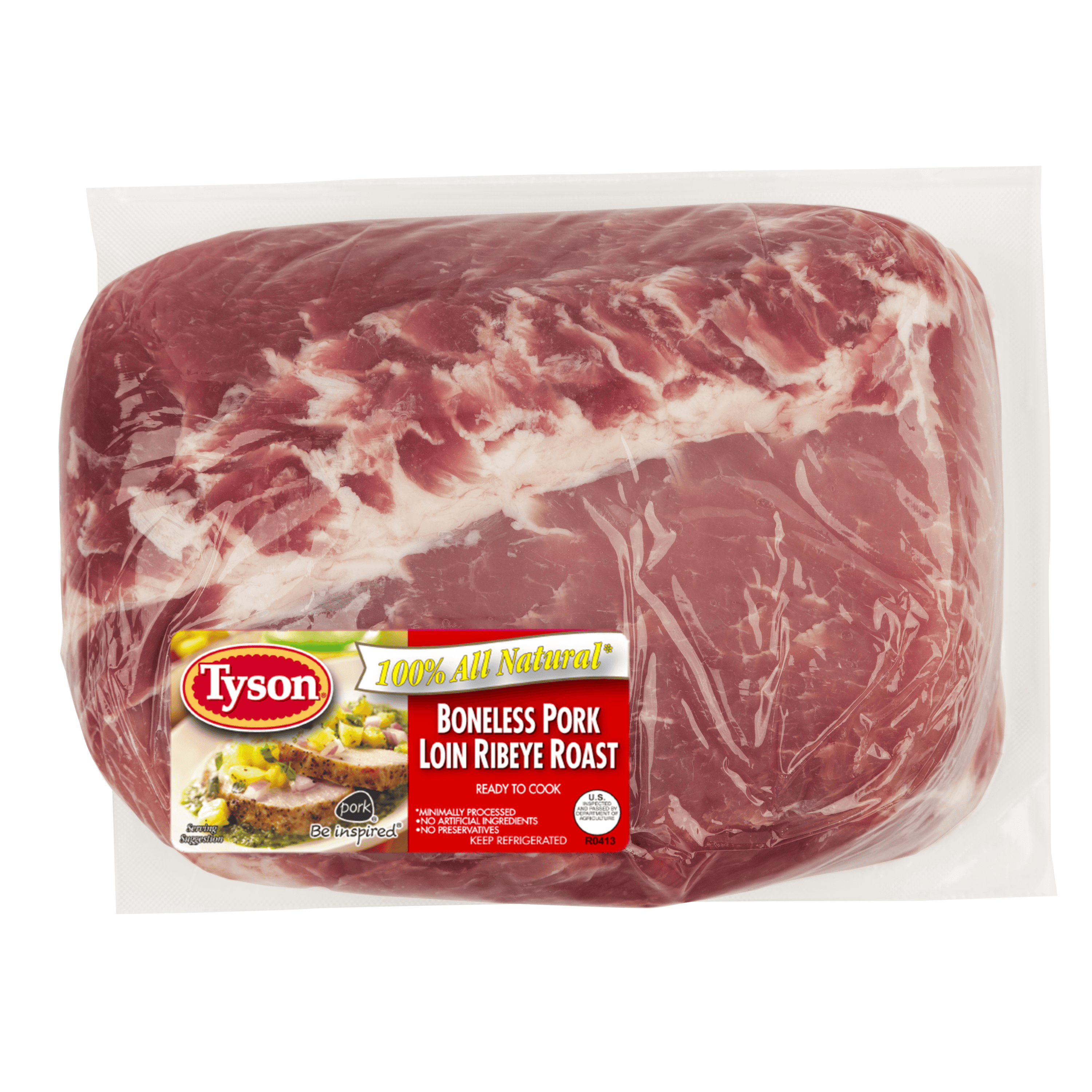 Tyson® All Natural* Pork Ribeye Loin Roast Boneless, 1.0 2.4 lb