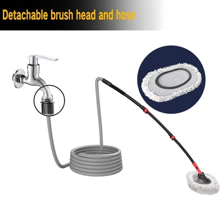 AGUDAN 15° Angled Car Wash Mop, 41" Telescopic Aluminum Pole & Microfiber Head for Effortless Vehicle & Boat Cleaning