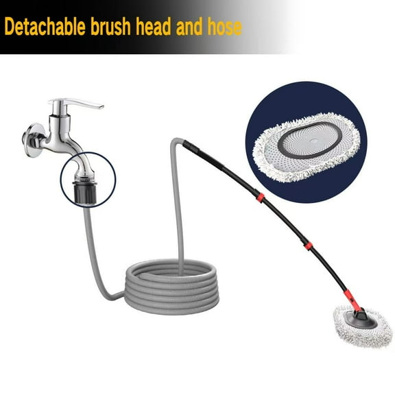 AGUDAN 15° Angled Car Wash Mop, 41" Telescopic Aluminum Pole & Microfiber Head for Effortless Vehicle & Boat Cleaning