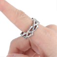 thumbnail image 4 of Fashionable Simple Fish Shaped Woven Ring Metal Retro Men Ring Hand Jewelry AccessorySteel Color, 4 of 4