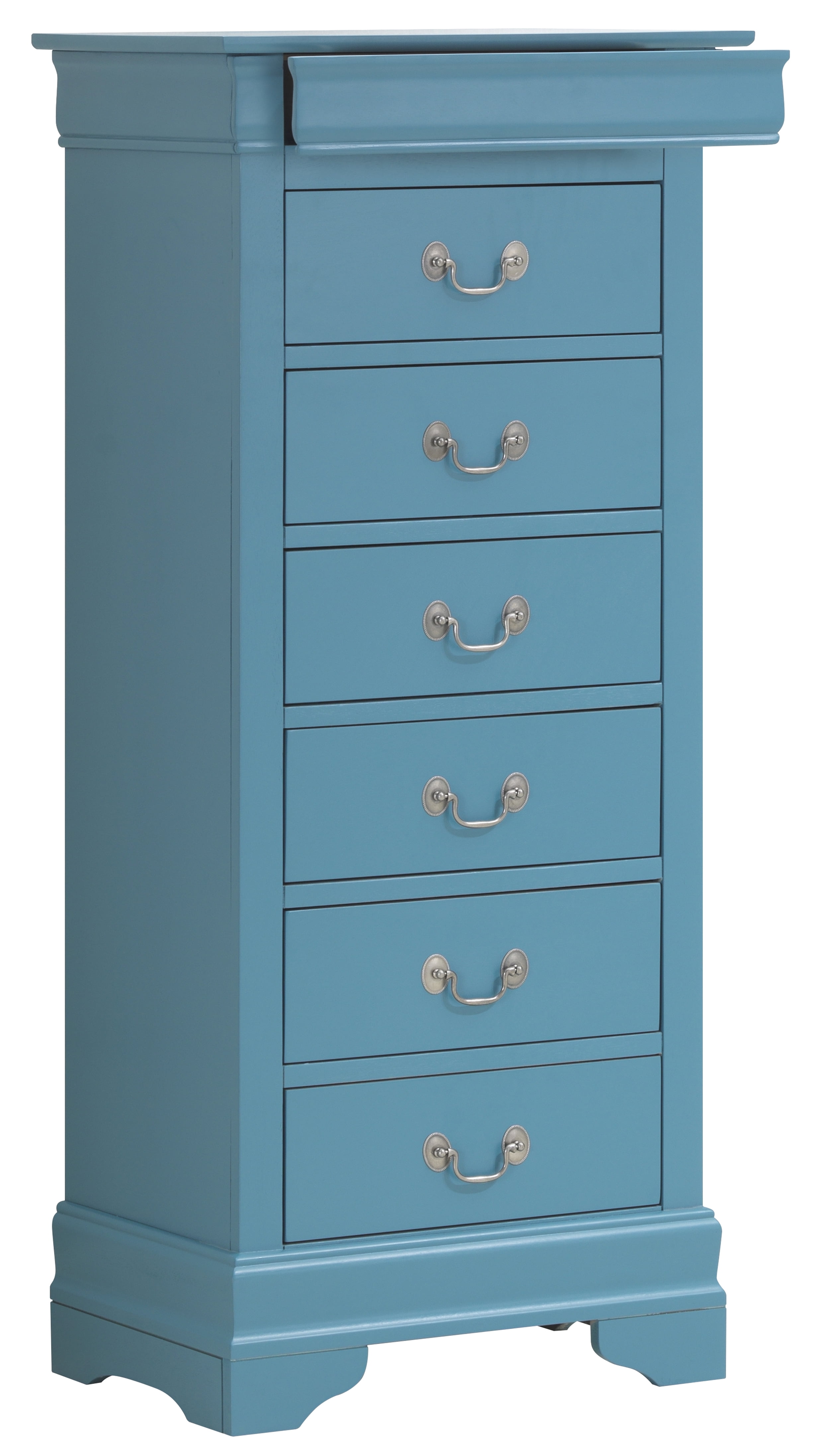 Glory Furniture Louis Phillipe Lingerie Chest in Teal Color