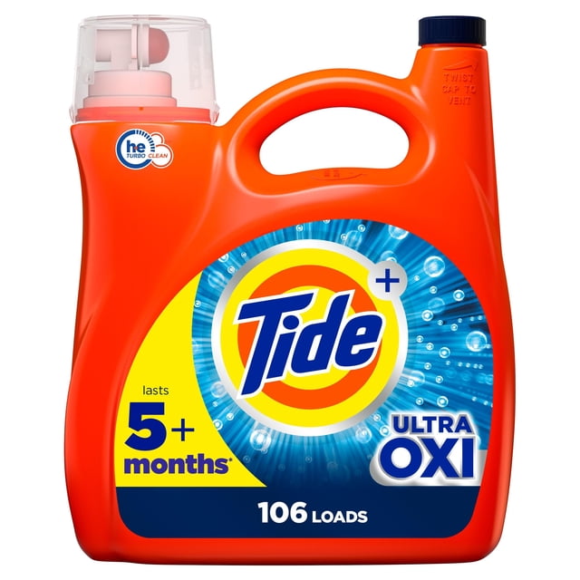 Detergente para ropa Tide Ultra Oxi 106 cargas, 4.4 L, compatible con HE