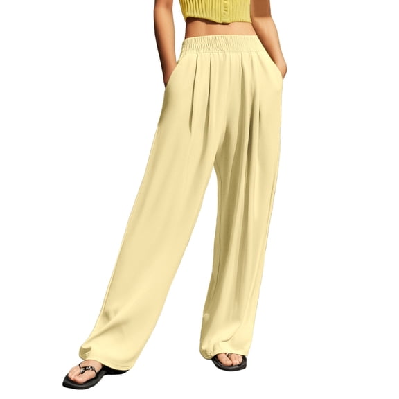 Womans Pants Straight Leg Baggy Yellow Pant Womens Pants Casual Soft Pants Cute Pants