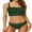 Green, variant on Sociala Bikini Set for Women Two Piece Swimsuits Low Waisted Adjustable Spaghetti Straps Back Tie Backless