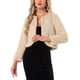 thumbnail image 1 of BOLERO CHIC INSPIRADOR de Invierno para Mujer, Bolero Abierto de Piel Sintética, Color Caqui Claro, 1 of 6