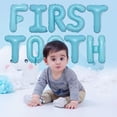 thumbnail image 3 of 3PCS Blue First Tooth Letter Balloons and Tooth Shape Balloon Decorations boys First Tooth Birthday Party Supplies, 3 of 4