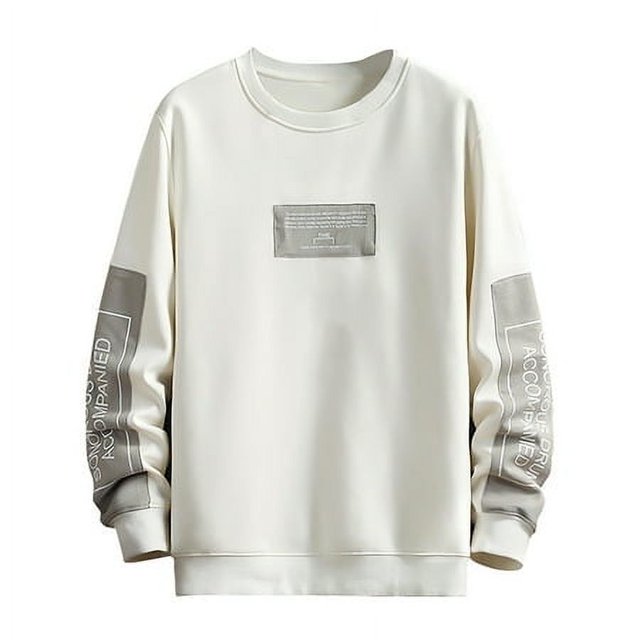 PMUYBHF Chandails pour Hommes Sans Capuchon à Fermeture Éclair Complète Chandail à Col Ras du Cou Patchwork pour Hommes Manches Longues Chandail Léger Chandail Décontracté d'Entraînement Chandail à Enfiler Hauts pour Hommes Chandail pour Hommes