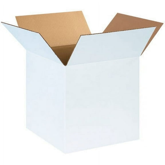25 Pcs White Corrugated Shipping Boxes 14 x 14 x 14 Packing Moving Box Carton