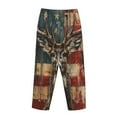 thumbnail image 5 of Goofa American Flag Deer Art Printed Soft Pajama Pants for Women, Wide Leg Comfy Casual Lounge Yoga Pants-Small, 5 of 9
