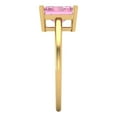thumbnail image 3 of 2 ct Emerald Cut Simulated Pink Diamond Solitaire 18K Yellow Gold Womens Engagement Ring, 3 of 5