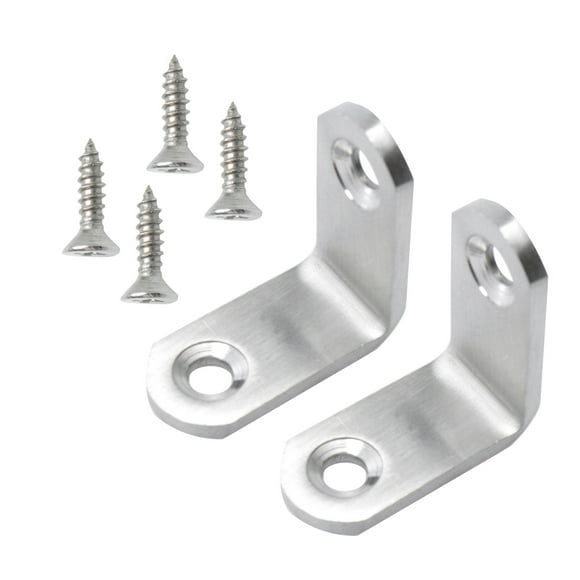 Unique Bargains Angle Bracket Stainless Steel Brace Fastener Support w Screws 30 x 30mm, 2pcs