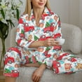 thumbnail image 6 of Pajamas for Women Set - Watercolor Red Truck Fir Tree Comfy Long Sleeve Button Up Pajama Sets for Women 2 Piece, Soft Sleepwear Nightwear Pjs Lounge Sets for Women with Pockets, 6 of 6